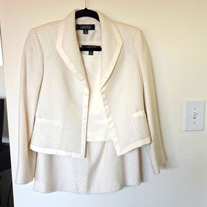 Cream Kasper 2 Petite Skirt Suit